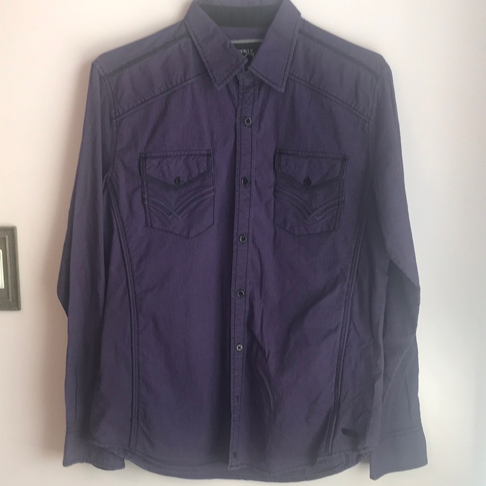 Buckle Black Athletic Fit Button Down Shirt - Picture 1 of 10